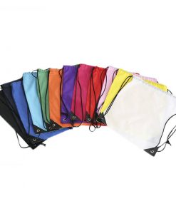 custom gift drawstring backpack polyester reusable tote bag 02