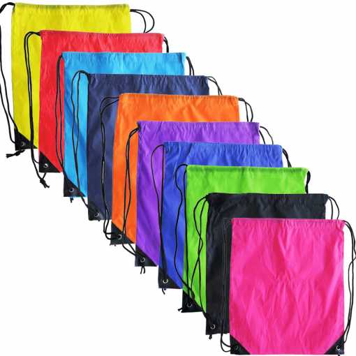 custom gift drawstring backpack polyester reusable tote bag 07