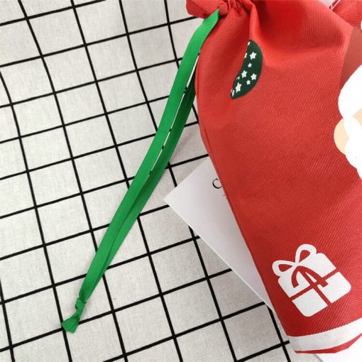 custom non-woven christmas reusable drawstring gift bag 03