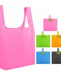 custom reusable grocery shopping tote travel foldable attached pouch bag 02