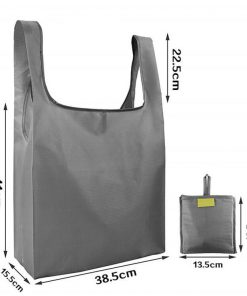 custom reusable grocery shopping tote travel foldable attached pouch bag 06