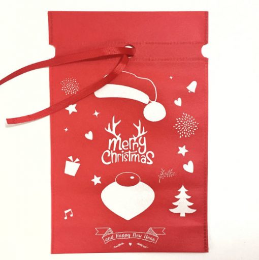 oem non-woven christmas reusable drawstring gift bag 01
