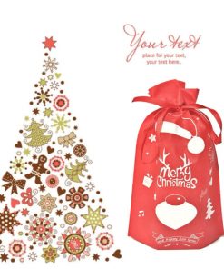 oem non-woven christmas reusable drawstring gift bag 03