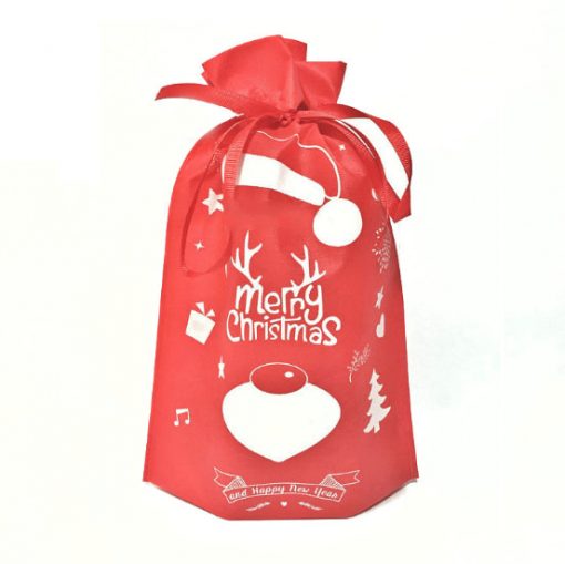 oem non-woven christmas reusable drawstring gift bag 04