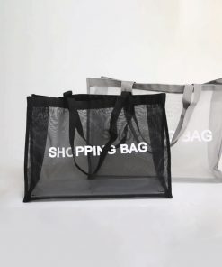 wholesale reusable tote mesh shopping bag nylon mesh beach net bag 01
