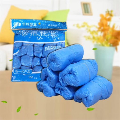 wholesale cleanroom protection blue biodegradable plastic waterproof disposable pe cpe safety shoe cover 01-01