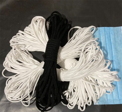 wholesale elastic ear loop white tie disposable mask rope string 3mm earloop for medical face mask 01-02