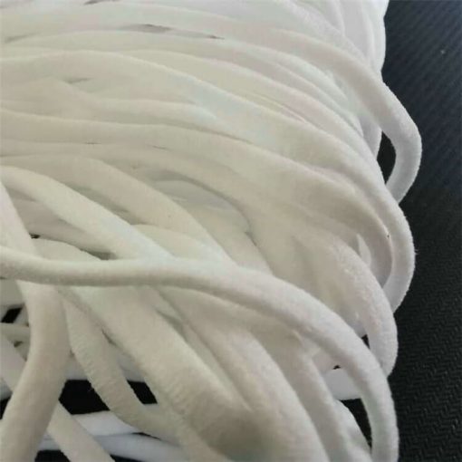 Wholesale Elastic Ear Loops Materials Elastic Rope 3mm 4mm 5mm Super Spandex Comfortable White Flat Raw Material Elastic Band 04