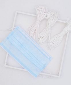Wholesale Elastic Ear Loops Materials Supplier‎ White Tie Disposable Elastic Band 3mm Rope String Earloop Elastic Rope 03