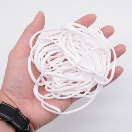 Wholesale Elastic Ear Loops Materials Supplier‎ White Tie Disposable Elastic Band 3mm Rope String Earloop Elastic Rope 04