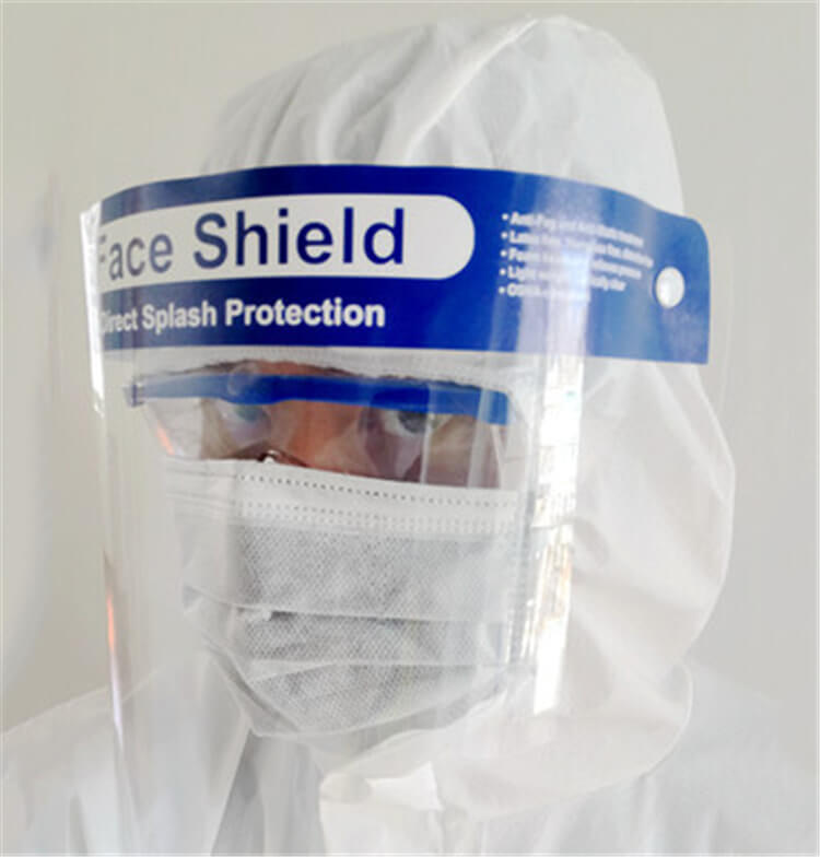 wholesale high quality safety equipment protective anti-fog 32x22cm comfortable fit plastic face shield for public use 01-02